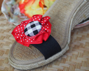 Red with White Dots — Billy Button Shoe Clips
